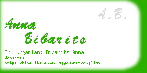 anna bibarits business card